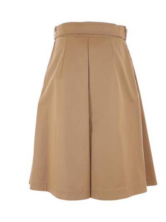 Belted Double Button A-Line Skirt Brown - BURBERRY - BALAAN 3