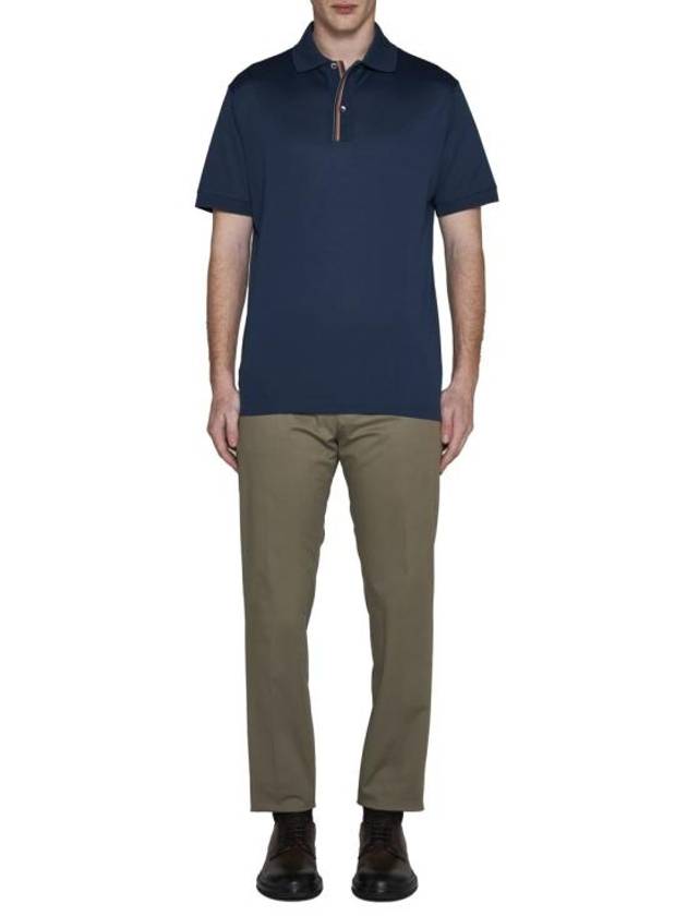 Signature Stripe Trim Polo Shirt Navy - PAUL SMITH - BALAAN 3