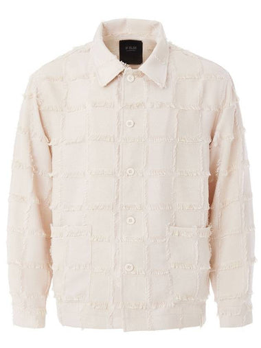 Square Fringe Trucker Jacket Ivory - IFELSE - BALAAN 1