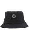 Logo Patch Bucket Hat Black - STONE ISLAND - BALAAN 3