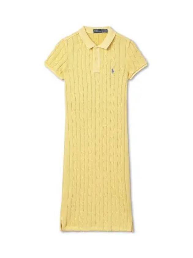 Pay 30 points W cable knit cotton polo dress yellow - POLO RALPH LAUREN - BALAAN 1