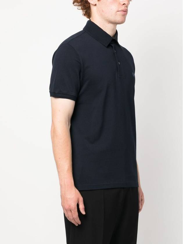 Men's Embroidered Logo Polo Shirt Navy - ETRO - BALAAN 6