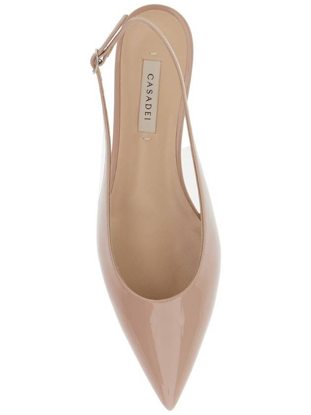 'Miniblade Tiffany' Beige Slingback Ballet Shoes In Patent Leather Woman - CASADEI - BALAAN 4