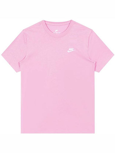 NSW Club French Terry Short Sleeve T-Shirt Pink - NIKE - BALAAN 1