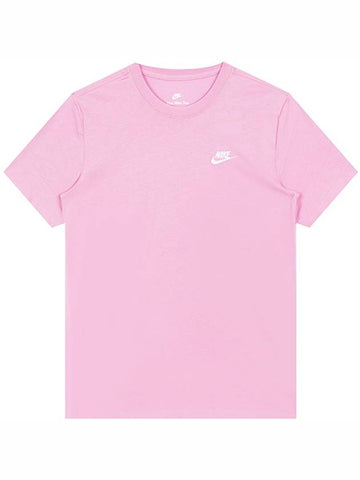 NSW Club French Terry Short Sleeve T-Shirt Pink - NIKE - BALAAN 1