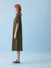 Women's Daimaru Symbol Long Dress Khaki - VOYONN - BALAAN 4