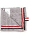 Wool Silk Cable Pointelle Muffler Light Grey - THOM BROWNE - BALAAN 5