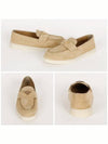 Triangle Logo Suede Leather Loafers Beige - PRADA - BALAAN 3