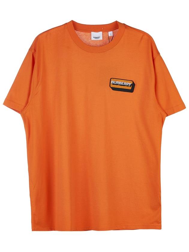 Logo Applique Short Sleeve T-Shirt Orange - BURBERRY - BALAAN 10