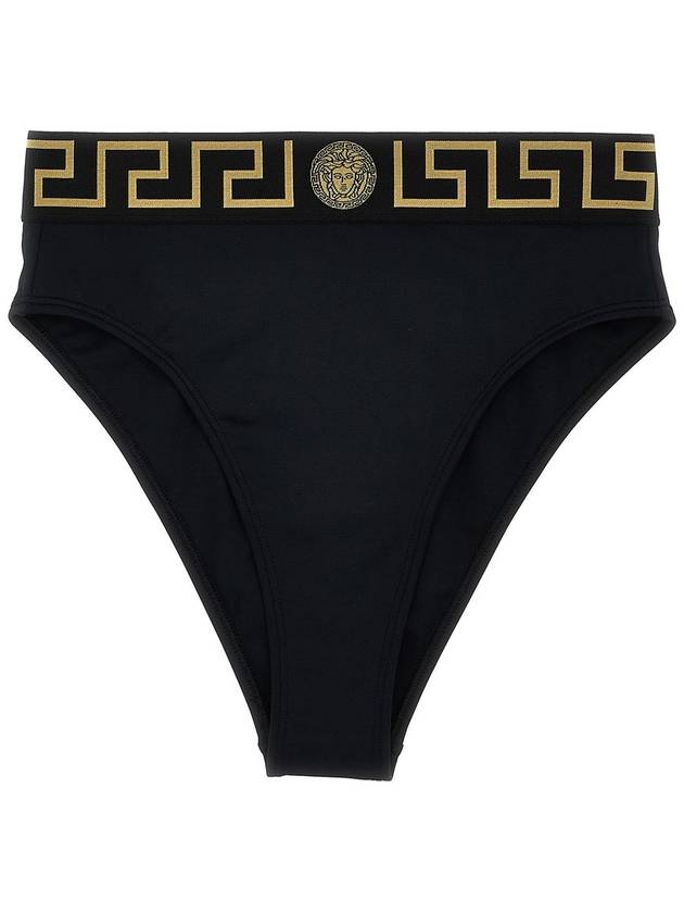 Greca Border High Waist Bikini Bottom Black - VERSACE - BALAAN 2