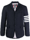 4 Bar Poly Twill Padding Blazer Jacket Navy - THOM BROWNE - BALAAN 1