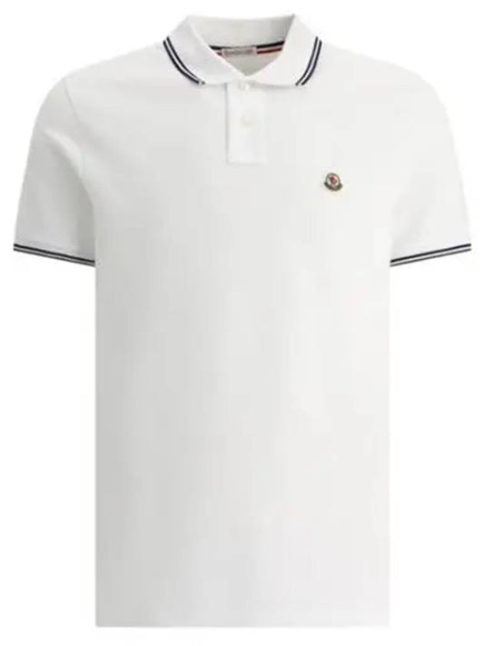 Logo Patch Short Sleeve Polo Shirt White - MONCLER - BALAAN 2