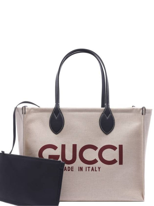 Print Medium Canvas Tote Bag Beige Black - GUCCI - BALAAN 2