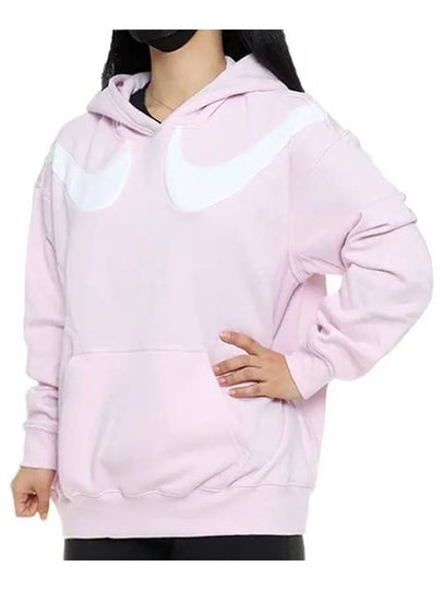 Sportswear Swoosh Fleece Pullover Hoodie Pink - NIKE - BALAAN 2