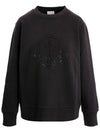 Women's Rhinestone Logo Sweatshirt Black - MONCLER - BALAAN.