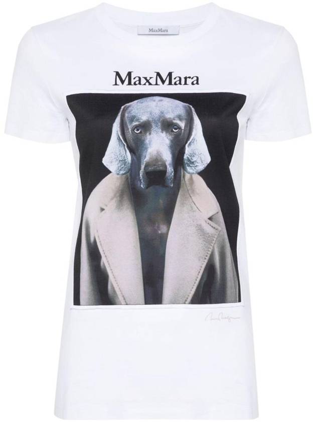 Cypria Print Cotton Short Sleeve T-Shirt White - MAX MARA - BALAAN 1