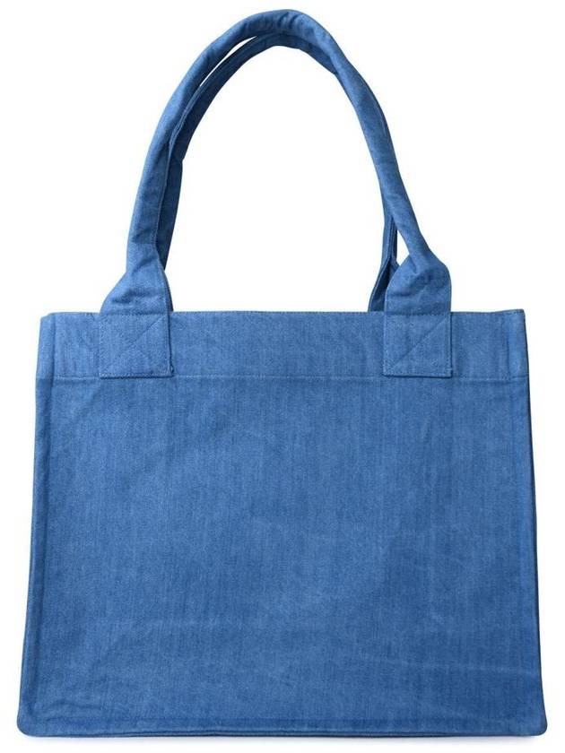 Embroidered Logo Large Denim Tote Bag Blue - GANNI - BALAAN 4