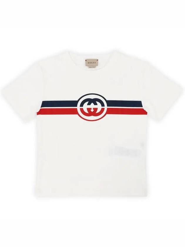 Kids Print Cotton Short Sleeve T-Shirt White - GUCCI - BALAAN 3