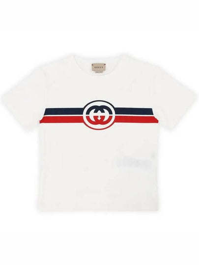 Kids Print Cotton Short Sleeve T-Shirt White - GUCCI - BALAAN 2