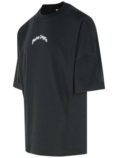 Palm Angels 'Retro' Black Cotton T-Shirt - PALM ANGELS - BALAAN 2