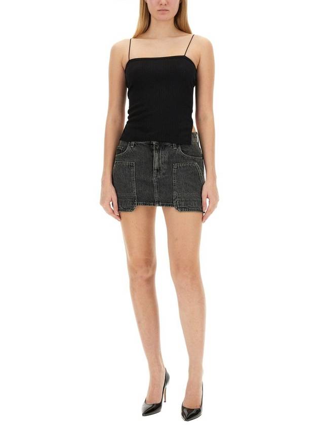 Carpenter Denim Mini Shorts Charcoal - HELMUT LANG - BALAAN 3