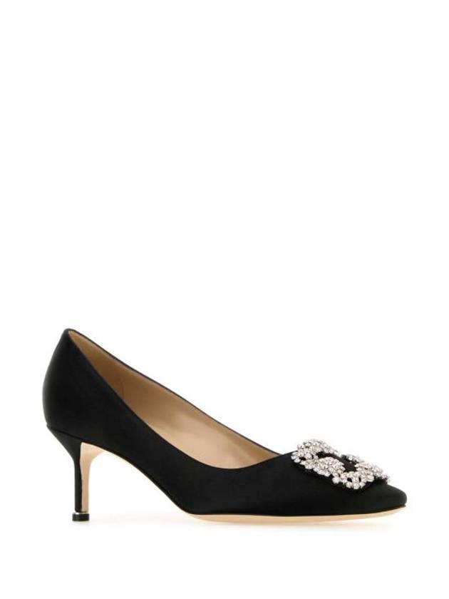 Women s Satin Jewel Buckle Heel Pumps HANGISICLC9XX0315 BLCK Black BPG - MANOLO BLAHNIK - BALAAN 2