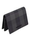 Men's Checked Leather Half Wallet Grey - BURBERRY - BALAAN 4