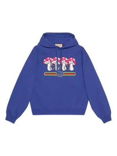 Mushroom Logo Hoodie Blue - GUCCI - BALAAN 2