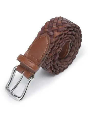 Braided Leather Belt Brown - POLO RALPH LAUREN - BALAAN 1