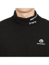 Men's Logo High Neck Long Sleeve T-Shirt Black - HORN GARMENT - BALAAN 7