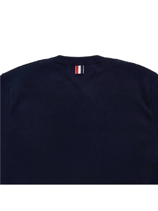 4 Bar Armband Milano Stitch Knit Top Navy - THOM BROWNE - BALAAN 5