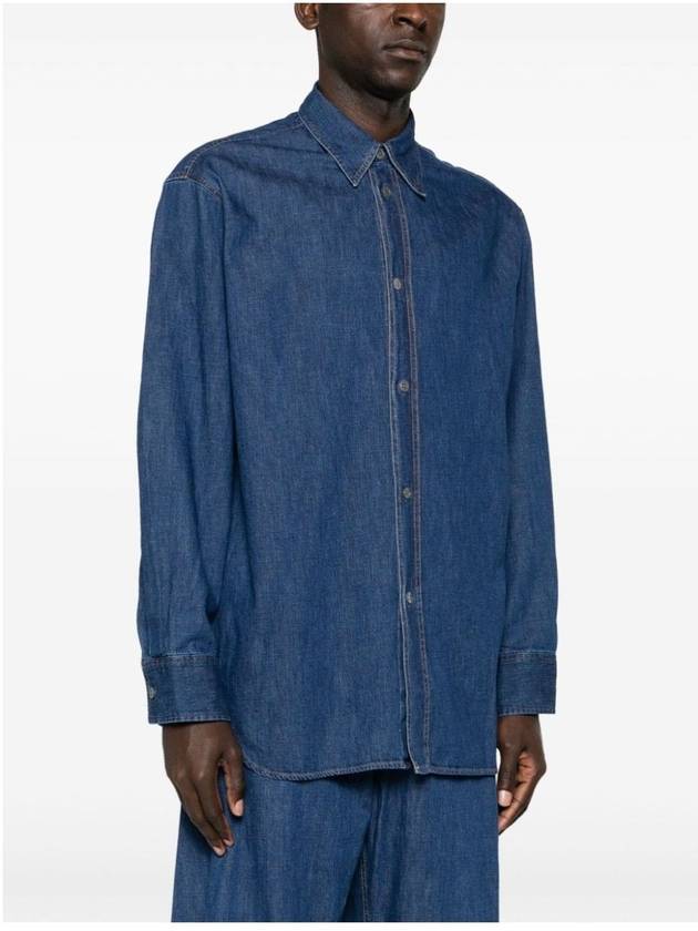 Clark chambray denim long sleeve shirt indigo - STUDIO NICHOLSON - BALAAN 3