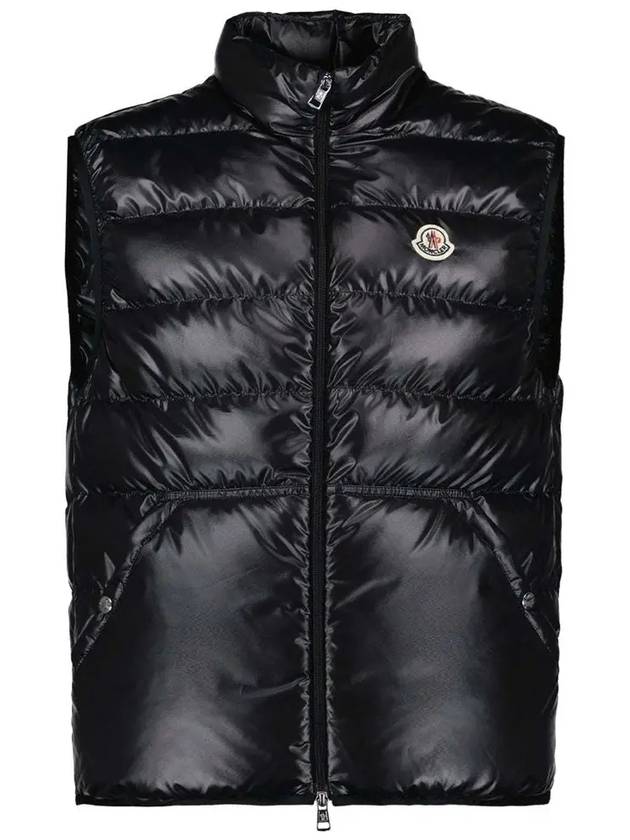 Aube Logo Down Vest Black - MONCLER - BALAAN 3