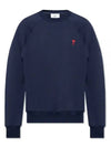 Heart Logo Organic Cotton Sweatshirt Navy - AMI - BALAAN 2