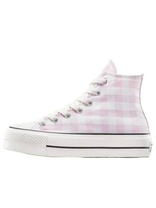 Chuck Taylor All Star Lift Gingham High Top Sneakers Vintage White Pink - CONVERSE - BALAAN 3