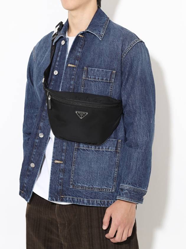 Logo Re-Nylon Fabric Belt Bag Black - PRADA - BALAAN 8