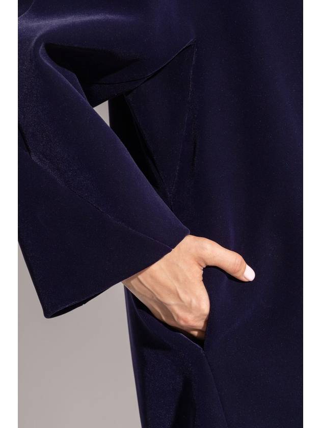 Alaïa Coat With Stand-up Collar, Women's, Navy Blue - ALAIA - BALAAN 5