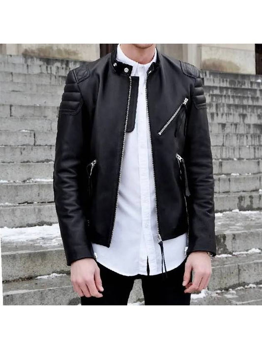 Oliver Leather Jacket Black - ACNE STUDIOS - BALAAN 2