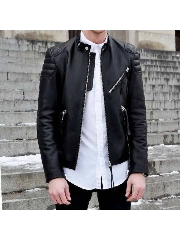 Oliver Leather Jacket Black - ACNE STUDIOS - BALAAN 3