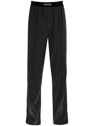 Silk Pajama Straight Pants Black - TOM FORD - BALAAN 1