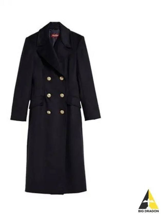 Women s Double Breasted Long Coat Blue 2360161939600 - MAX MARA - BALAAN 1