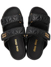 Matelassé Nappa Leather Slippers Black - MIU MIU - BALAAN 3