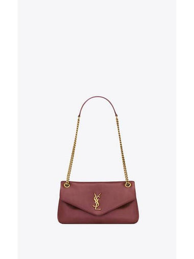 Calypso Small Plunged Lambskin Shoulder Bag Red - SAINT LAURENT - BALAAN 1