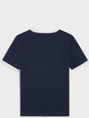 Flocking Logo Cotton Short Sleeve T-Shirt Navy - CELINE - BALAAN 3