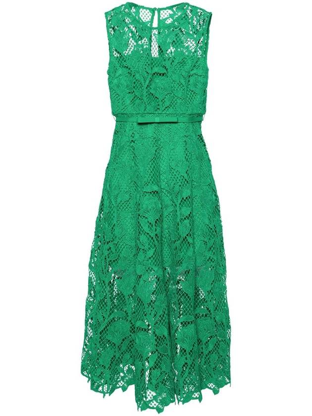 Self-Portrait Green Lace Sleeveless Midi Dress Clothing - SELF PORTRAIT - BALAAN 1