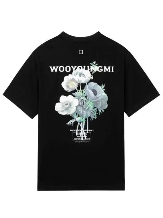 Flower Print Back Logo T-Shirt Black - WOOYOUNGMI - BALAAN 2