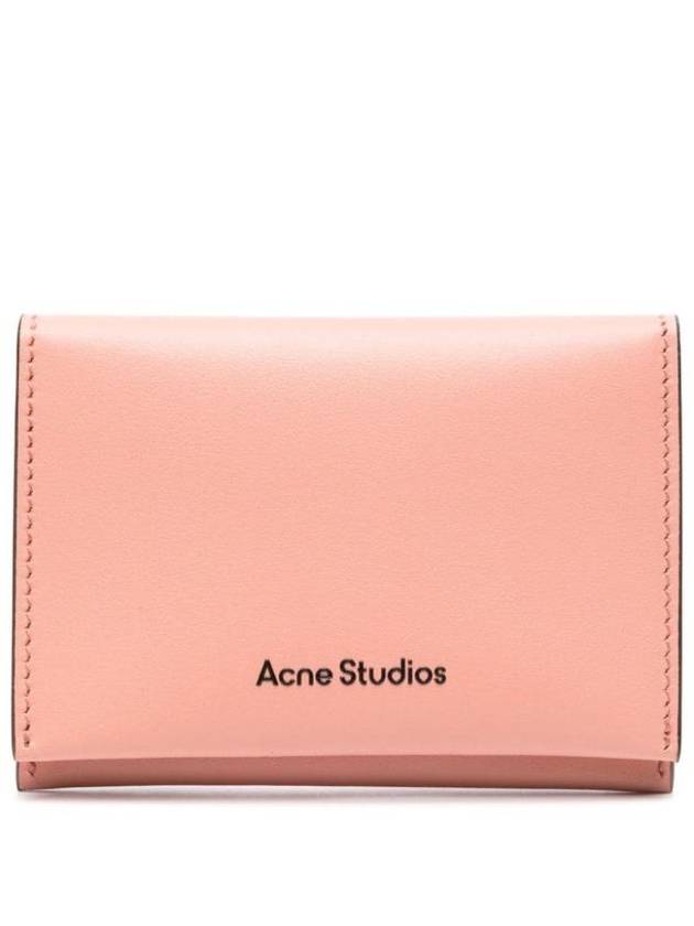 Folded Leather Card Wallet Pink - ACNE STUDIOS - BALAAN 1