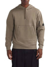 Brushed Emerized Diagonal Fleece Lens Hoodie Beige - CP COMPANY - BALAAN 4