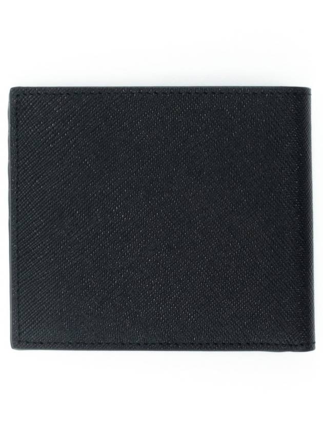 Saffiano Leather Half Wallet Black - PRADA - BALAAN 4