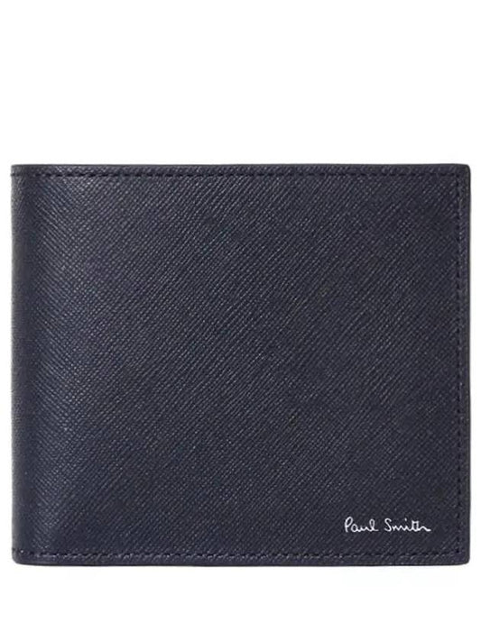 Men's Signature Striped Balloon Leather Half Wallet Black - PAUL SMITH - BALAAN 2